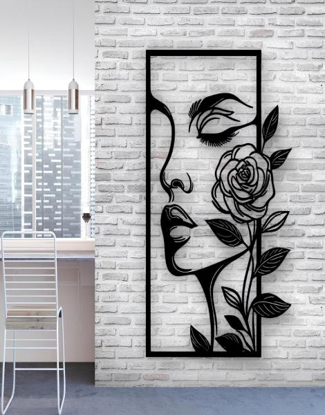 Çiçek Kız Metal Tablo 26 cm ye 46 cm
